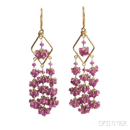 18kt Gold and Ruby Earrings