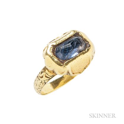Renaissance Revival Gold and Sapphire Ring