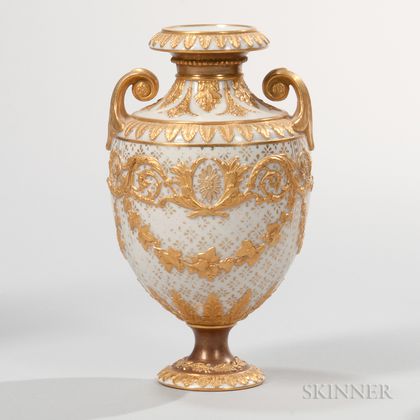 Wedgwood Gilded and Bronzed Queen's Ware Vase