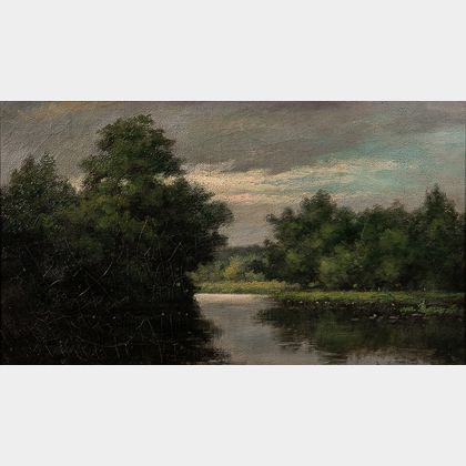John Appleton Brown (American, 1844-1902) Quiet River Near Dusk