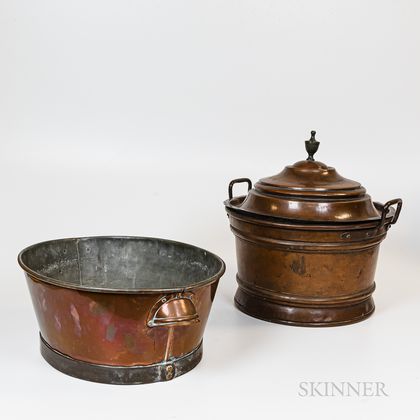 Two Continental Copper Containers