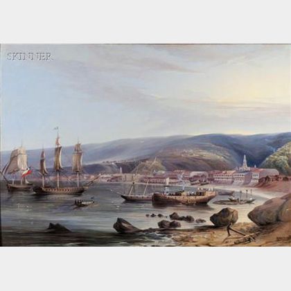 Jacob C. Ward (American, 1809-1891) Animated View of Valparaiso Harbor