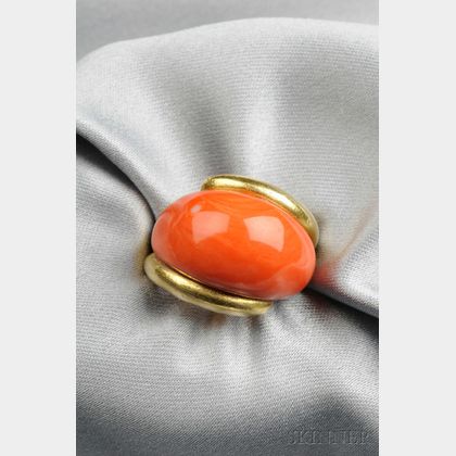 18kt Gold and Coral Ring, Cartier