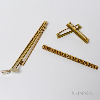 Three 14kt Gold Brooches and a 14kt Gold Bobby Pin