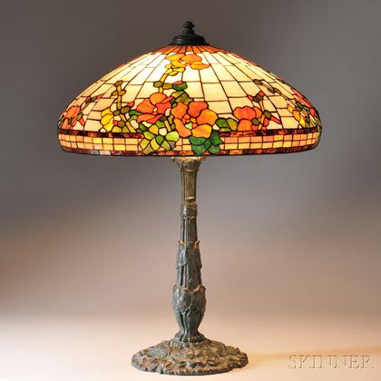 Large Mosaic Glass Table Lamp Attributed to Wilkinson