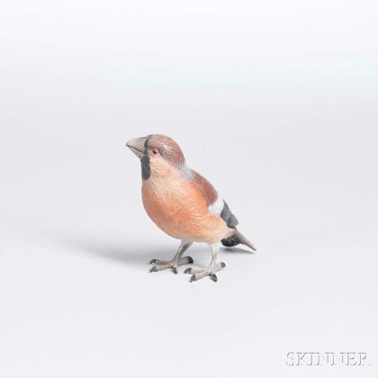 Cold-painted Bronze Finch Figure