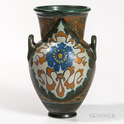 Gouda Pottery Kelat Two-handled Vase