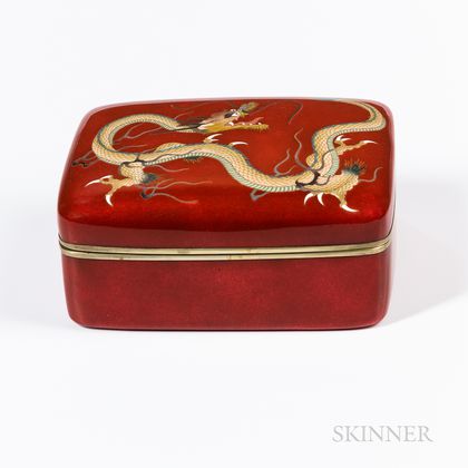 Red Ginbari Cloisonné Box and Cover