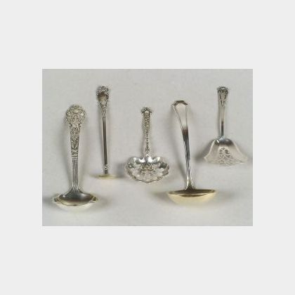Group of Nine American Silver Small Flatware Servers