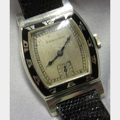 Art Deco 14kt White Gold "Coronado" Wristwatch, Hamilton