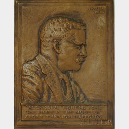 James Earle Fraser (American, 1876-1953) Portrait of Theodore Roosevelt.