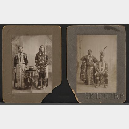 Two Cabinet Card Size Photos Mounted on Cardstock by Hughes Studio