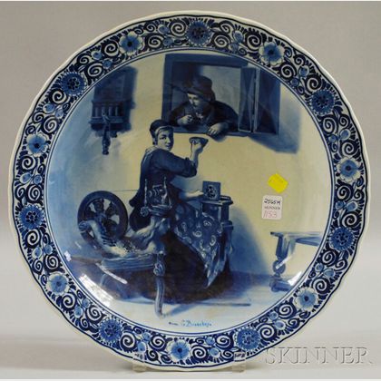 Delft Blue and White Porcelain Circular Wall Charger