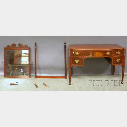 Federal-style Mahogany Bowfront Mirrored Dressing Table. 