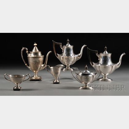 Two Partial Sterling Silver Tea and Coffee Services