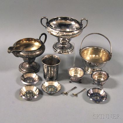 Approximately Twelve Pieces of Silver and Silver-plated Tableware