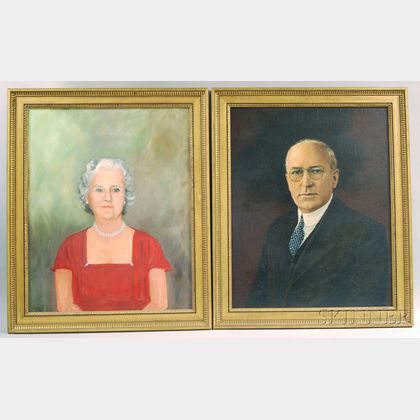 Four Framed Oil on Canvas Portraits of Wetherill Family Members