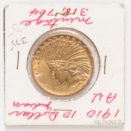 1910 $10 Indian Head Eagle Gold Coin