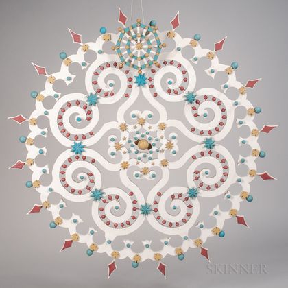 Carved and Polychrome Painted Flowering Circle
