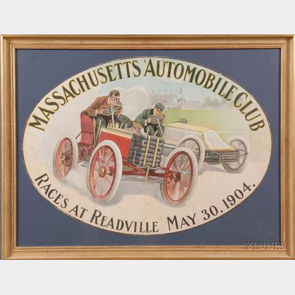 Massachusetts Automobile Club, Readville, May 30, 1904, Vintage Poster