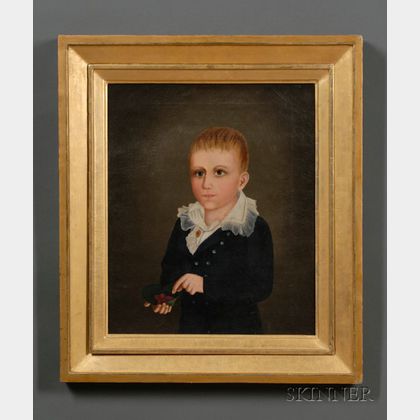 American School, 19th Century Portrait of Oliver C. Coffin, Seven Years Old.