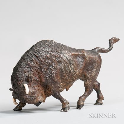 Cold-painted Bronze Bison