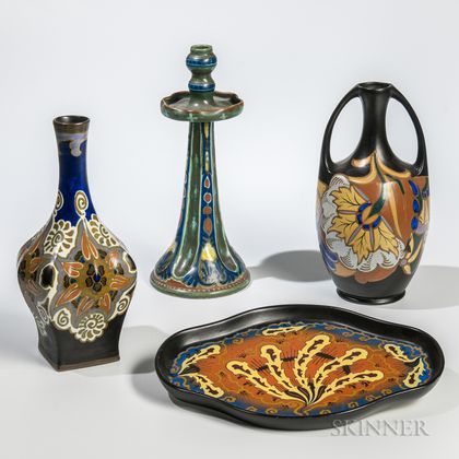 Four Dutch Pottery Items