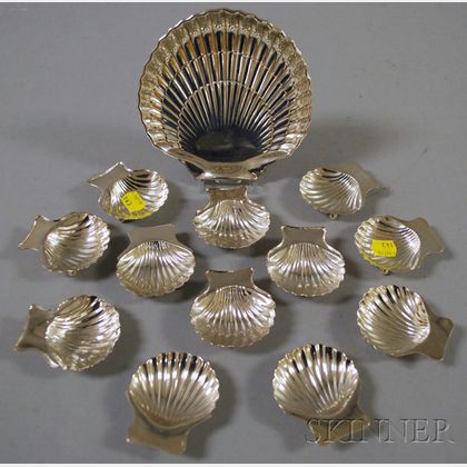 Thirteen Shell-form Sterling Silver Dishes