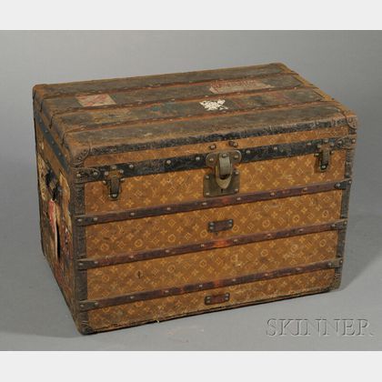Louis Vuitton Wood-strapped Cloth-bound Steamer Trunk
