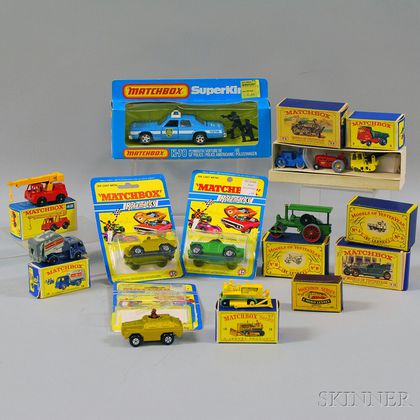 Nine Matchbox Toys Vehicles