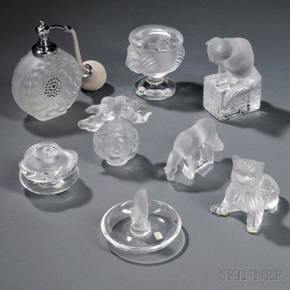 Eight Lalique Crystal Items 