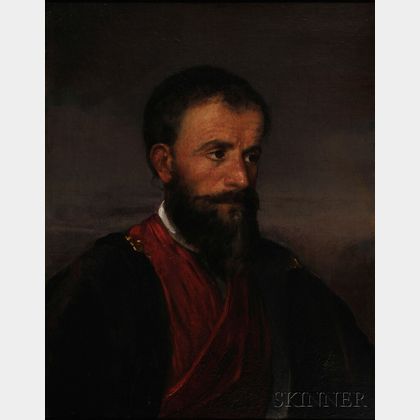 James Edward Freeman (American, 1808-1884) Man in a Red Shawl Collar