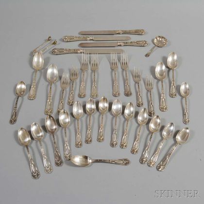 Frank W. Smith "Oak" Sterling Silver Partial Flatware Service for Four