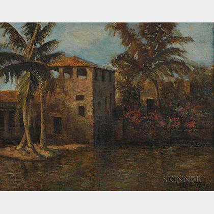 Louis Comfort Tiffany (American, 1848-1933) Villa with Palms