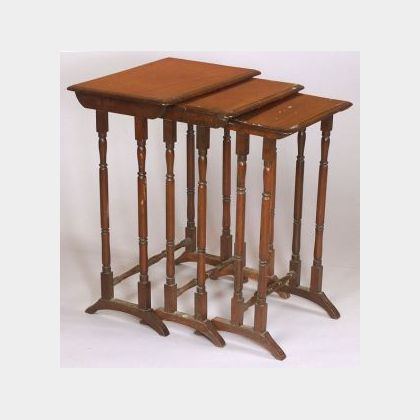 Nest of Three Regency-style Mahogany Tables