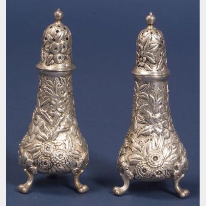 Pair of A. Jacobi & Co. Repousse Sterling Salt and Pepper Shakers