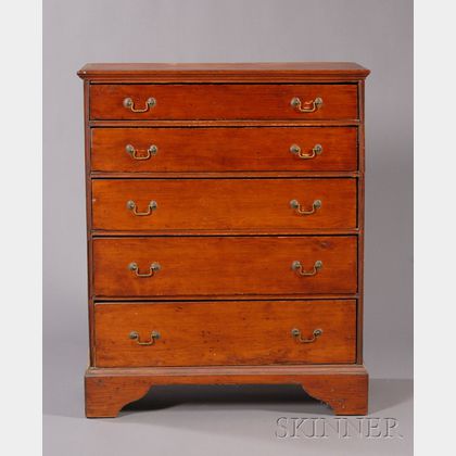 Pine Chest of Five Graduated Drawers