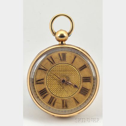 18kt Gold Consular Case Cylinder Watch by Litherland, Davies & Company
