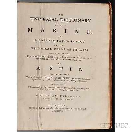 Falconer, William (b. 1732) An Universal Dictionary of the Marine