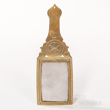 Engraved Brass Hand Mirror