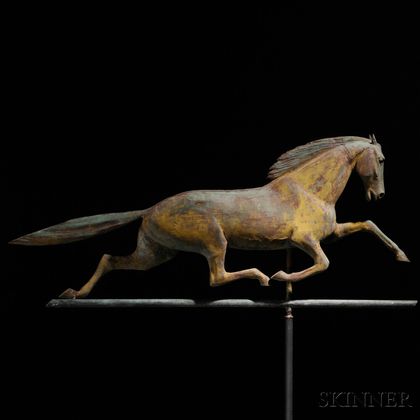 Large Molded Copper "Dexter" Running Horse Weathervane