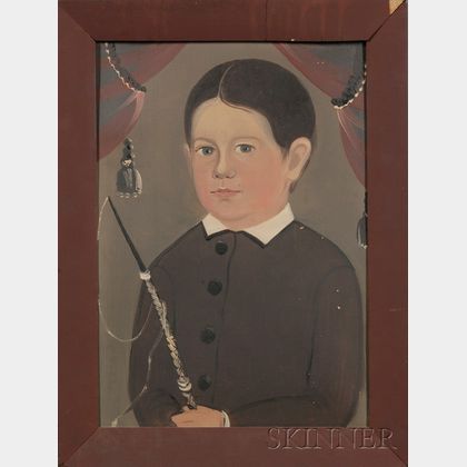 William Matthew Prior (American, 1806-1873) Portrait of a Boy Holding a Riding Whip.