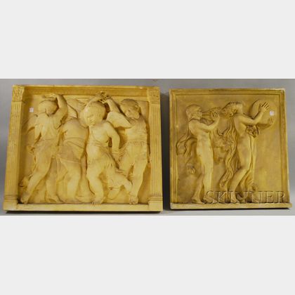 Two Classical Cast Plaster Relief Panels