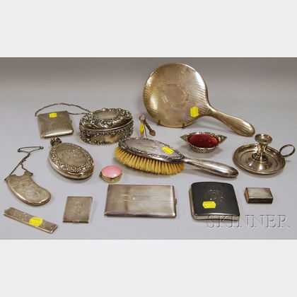 Assembled Group of Mostly Sterling Silver and Silver-mounted Personal and Vanity Items