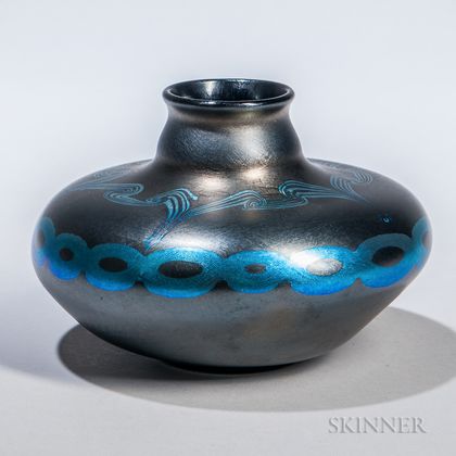 Tiffany Favrile Glass Decorated Vase 