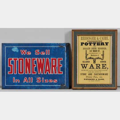 Two Small Stoneware Advertisements