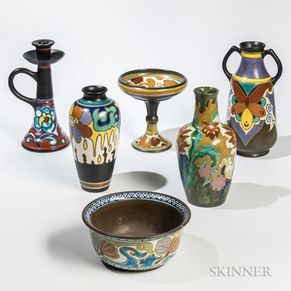 Six Dutch Pottery Items