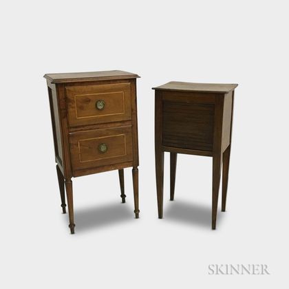Two Continental Inlaid Fruitwood Side Tables