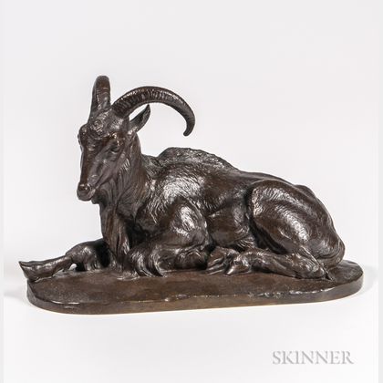 After Charles Valton (act. France, 1851-1918) Bronze Figure of a Goat