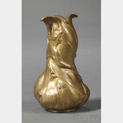 Art Nouveau Gilt-bronze Bud Vase